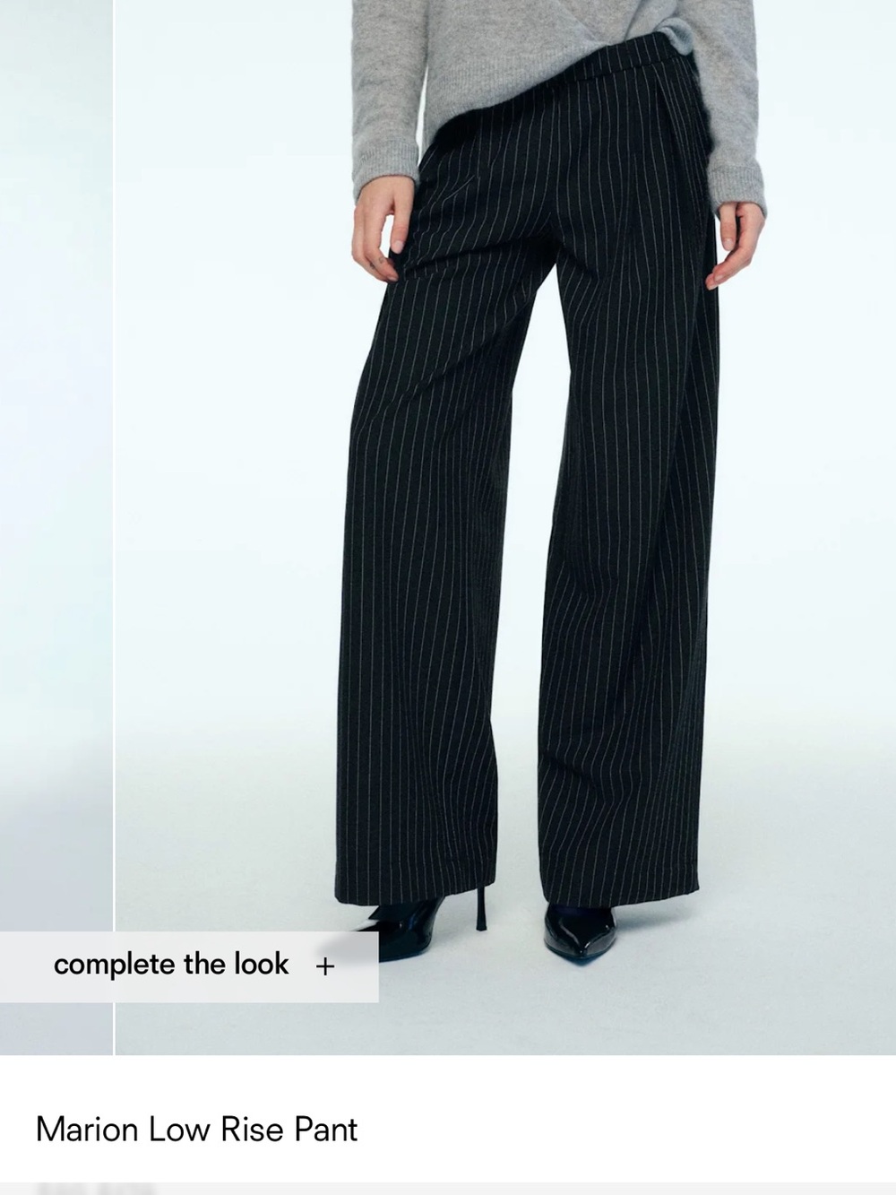 Reformation Black Pinstripe Wide-Leg Pants